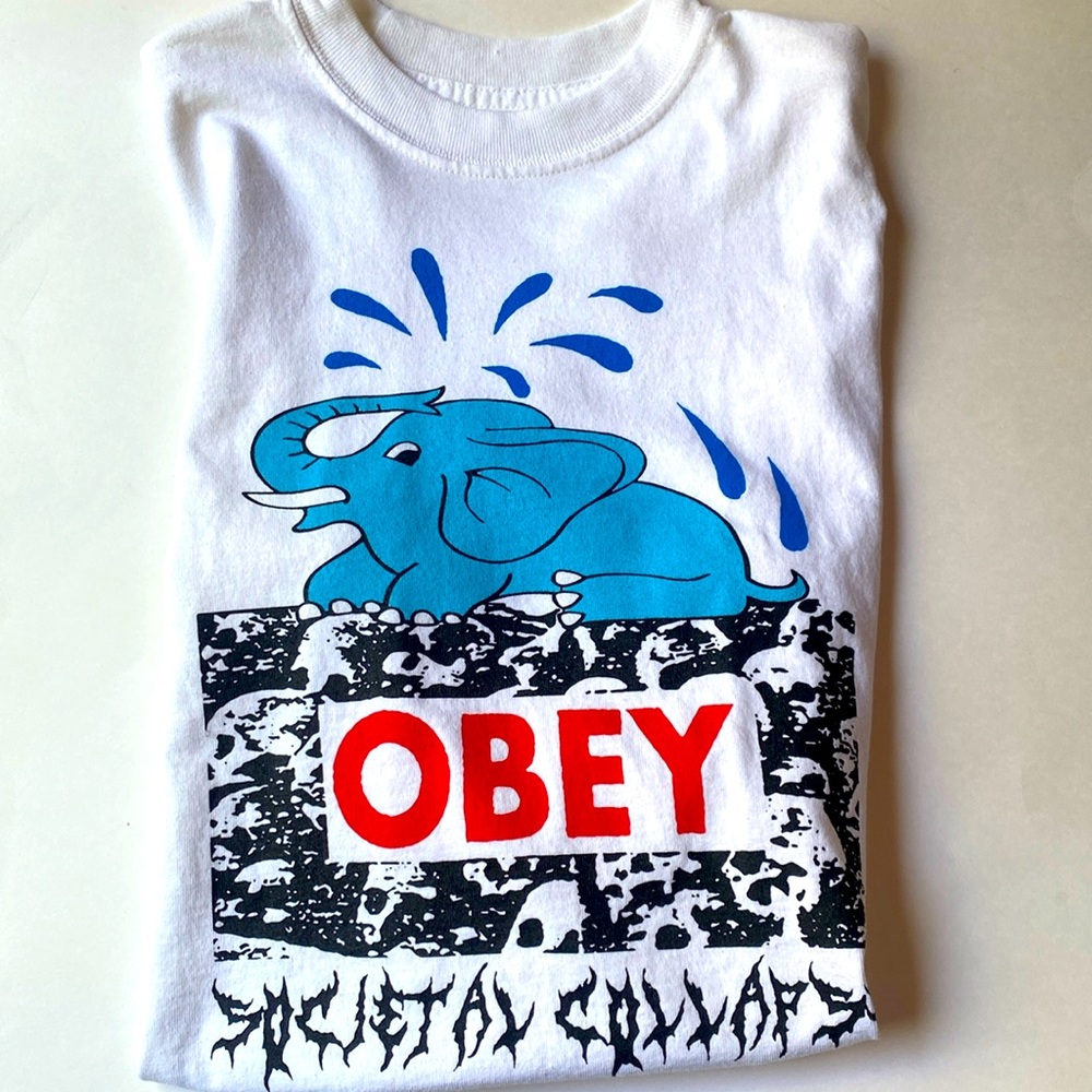 NEW OBEY Urban Outfitters UO Societal Collapse Tee Shirt T-Shirt S